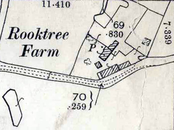 Rooktree Farm shown on a map of 1901